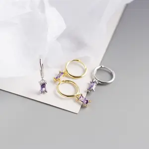 Girls' Earrings Pendants 18k Plated Creative Earrings Silver Cubic Zirconia Stud Earrings Jewelry