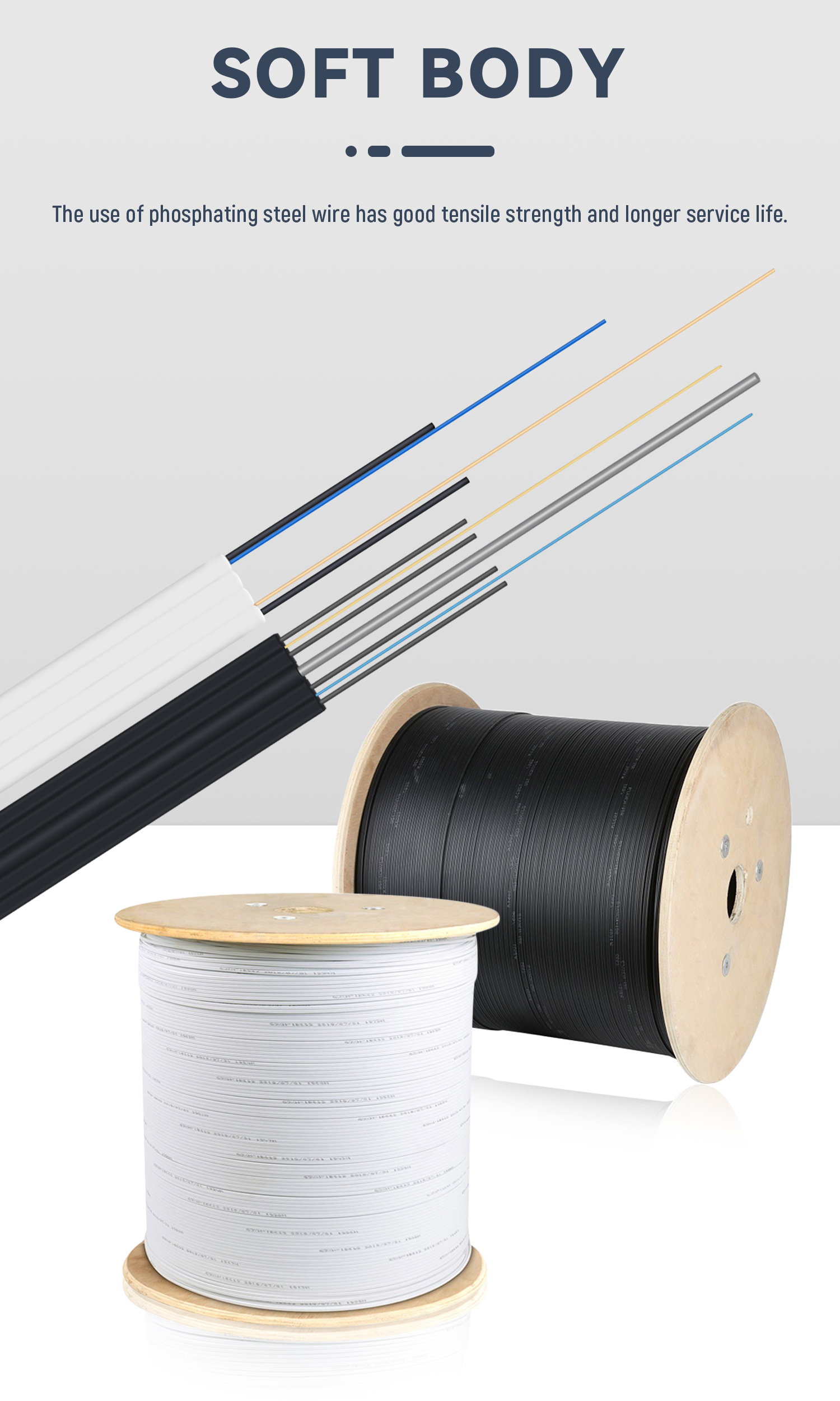 2/4/6/8/12 Cores Indoor FTTH Fiber Optic Cable For Horizontal And Vertical Cabling