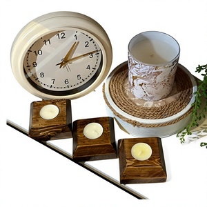 Wooden Rectangle Handmade Eco-Friendly Durable <b>Tea</b> Light Holder with Gold Frame Terrarium for Christmas Home Decoration - Product Image 3