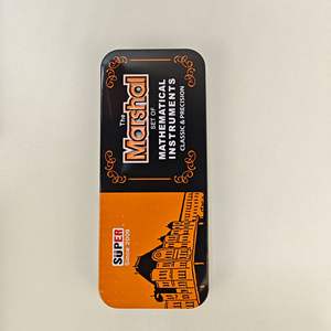 9 buah kompas pelajar penggaris kotak Tinplate <span class=keywords><strong>Set</strong></span> lintas batas hadiah ujian alat tulis grosir perlengkapan belajar logam - Product Image 2