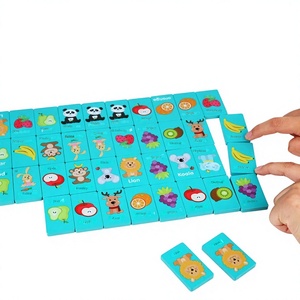 Mainan Edukasi Kayu untuk Anak Usia 4-6 Tahun Permainan Membangun Rantai Buah dan Hewan dengan Balok Domino (Kemasan Kotak Berwarna) - Product Image 1