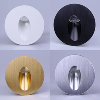 Lumière d'escalier encastrée LED, lampe d'angle en aluminium intégrée, éclairage mural carré et rond pour escaliers et coins