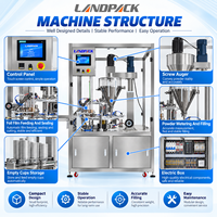 Machine de remplissage, conditionnement et scellage automatique pour liquides alimentaires, protéines, herbes, lait, café moulu et poudre en dosettes et petits contenants