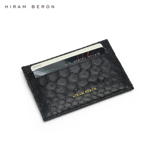 Tarjetero de Diseño Italiano de Cuero de Lujo Negro Premium de la Marca Personalizada Hiram Beron - Product Image 4