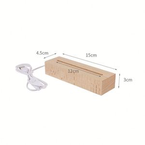 Wholesale Wooden Lamp Stand Holder Base <b>LED</b> Night Table <b>Light</b> <b>USB</b> Wood Base - Product Image 2