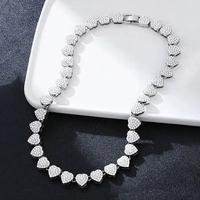 Bracelet tennis cœur complet 10 mm serti de zircone cubique plaqué or 18 carats, bijoux hip-hop pour femme - Cadeau pour anniversaire