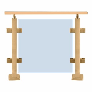 Thép không gỉ Titan Vàng màu vuông lan can bài hai mặt kẹp kính lan can lan can cột lan can có sẵn - Product Image 6