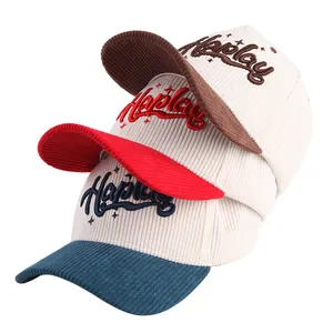 도매 새로운 스타일 고품질 코듀로이 겨울 야구 모자 스포츠 야외 힙합 모자