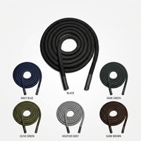 Tali Serut Bulat Solid Berlapis Hitam 8mm dengan Kepala Lem Tetes, Tahan Lama, Dapat Disesuaikan, Pengganti untuk Celana Olahraga, Celana Pendek, Sepatu, dan Ikat Pinggang