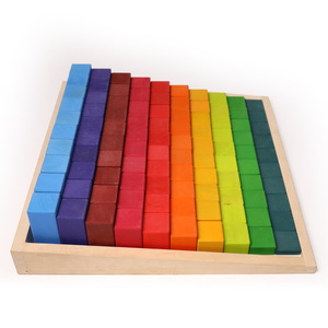Per bambini Arcobaleno Di Legno Blocchi di Costruzione di Giocattoli <span class=keywords><strong>Giochi</strong></span> I Ragazzi e Le Ragazze Prima Educazione Giocattolo Accessori - Product Image 2