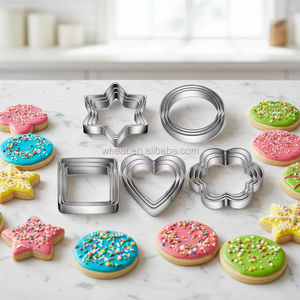 Outils de cuisine pour aliments, <span class=keywords><strong>emporte</strong></span>-pièces en acier inoxydable écologiques, personnalisables, en forme de cœur carré, de nombreuses formes, pour gâteaux, pain, biscuits - Product Image 2