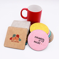 Sous-verre en cuir personnalisé pour café, motif imprimé par sublimation, pour promotion de marque