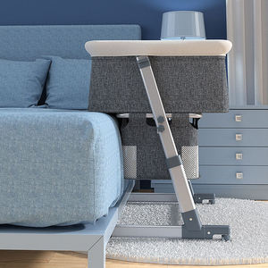 Modern Metal <strong>Crib</strong> Newborn Large Folding Mobile Rocking Bed Portable Baby BED Guardrail Multifunctional BABY BED - Product Image 2