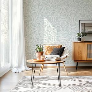 <span class=keywords><strong>Papier</strong></span> <span class=keywords><strong>peint</strong></span> auto-adhésif bleu à motif cachemire, sans couture, amovible, à peler et coller, pour la décoration murale de la maison, l'art mural, la décoration de chambre et les motifs végétaux - Product Image 5