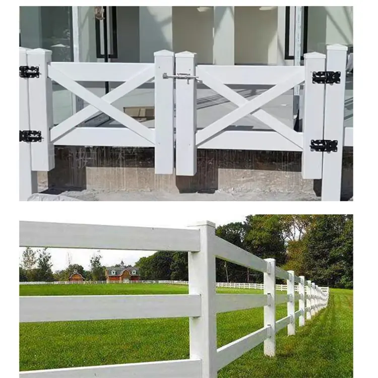 Hot Koop Groothandel Fabriek Direct Pvc Paard Hek Amerikaanse Stijl Pvc Vinyl Ranch Hek