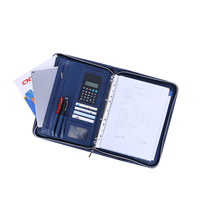 Porte-documents commercial en cuir A4 SAKANU avec clip, pochette téléphone, calculatrice, classeur à anneaux pour voyage SKU-F-0179