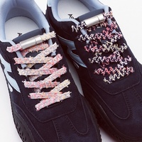 Lacets élastiques à fermeture magnétique rapide, sans nœuds, en polyester, 8 mm, multicolores, extensibles, pour la course à pied, enfants et seniors