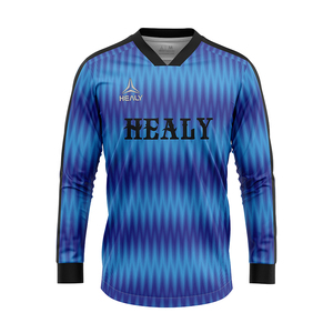 Pour maillot de football à col en V en polyester 100% dégradé classique entièrement personnalisé maillot de football à séchage rapide à manches longues - Product Image 1