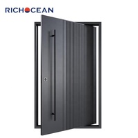 Portes d'entrée en aluminium résistantes aux ouragans, design personnalisé RICHOCEAN, sécurité renforcée, double vitrage