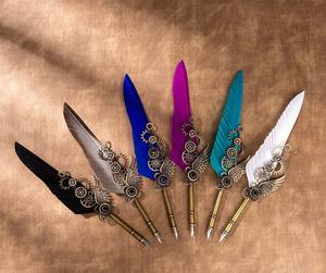 LISI Set de stylos de <span class=keywords><strong>calligraphie</strong></span> vintage à encre trempée avec tige en cuivre Stylo <span class=keywords><strong>plume</strong></span> d'écriture de Noël Marqueurs d'art d'anniversaire Coffret cadeau - Product Image 6