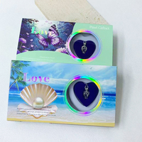 Muses Jewels Nouveauté Kits de perles de vœux papillon en forme de coquille de moule d'huître d'eau douce naturelle en conserve, Collier, Coffret cadeau, Kits DIY