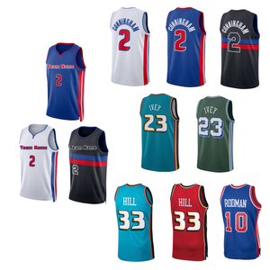 Grosir jahitan murah Jersey basket Detroit 2 Cade Cunningham 33 Grant Hill 23 Jaden Ivey 10 Rodman 11 Thom-as - Product Image 1