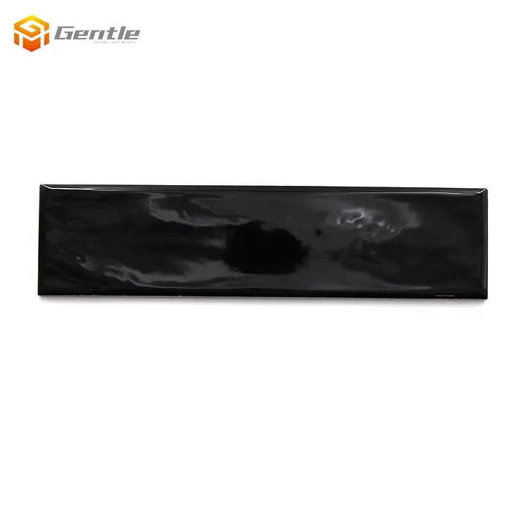 75x300mm high gloss 3d ceramic wall tile for house decoration backsplash black brick rectangle bathroom subway tiles