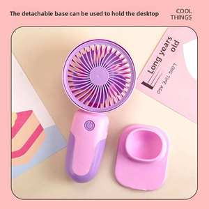 2025 Portable Handheld <b>Fan</b> Foldable <b>Neck</b> Wearable LED Light 5-Speed Battery-Powered Eco-Friendly Brushless Motor Outdoor Use - Product Image 3