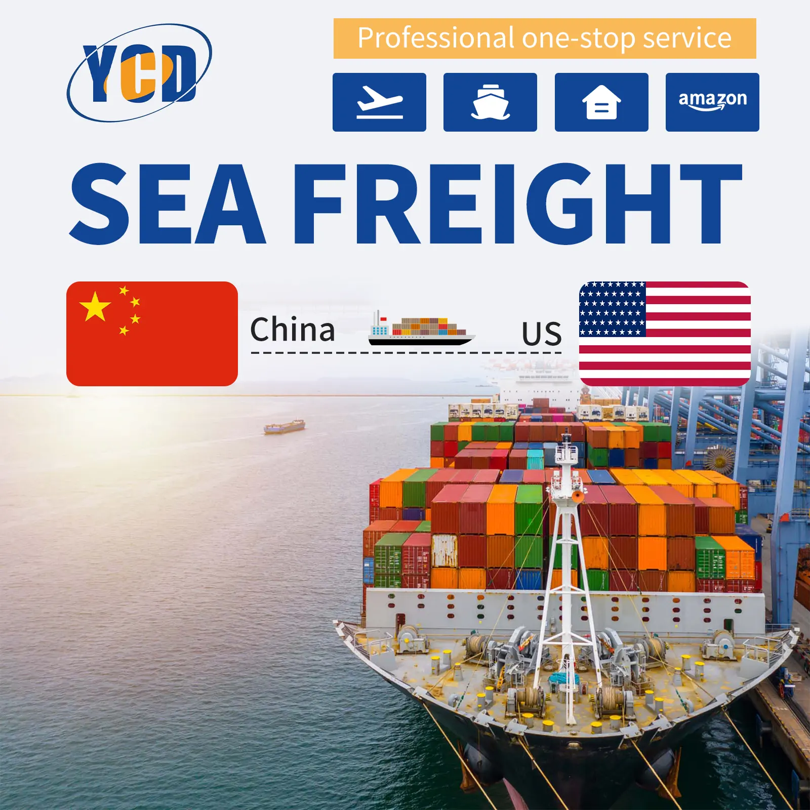 YCD logistics companies shipping cargo agent dropshipping door to door fright forwarder to usa by sea