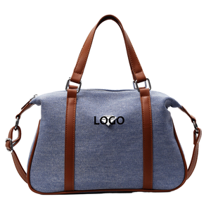 Bolsas de tela vaquera personalizadas, venta al por mayor, cierre de cremallera para mujer, forro de poliéster, bolsos de hombro/cruzados de gran capacidad - Product Image 1