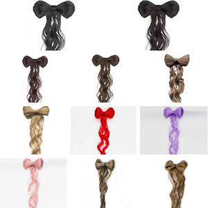 Lazo medio atado Cola de Caballo sintética esponjosa peluca ondulada trenza captura Clip <span class=keywords><strong>contrato</strong></span> cabeza de bola trenza Cola de Caballo extensión para mujeres - Product Image 4