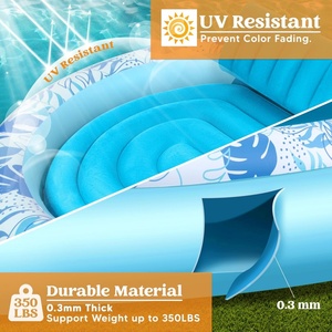 สระน้ำเป่าลม PVC สำหรับอาบแดด ขนาด 72*65 นิ้ว ทนทาน ใช้สำหรับอาบแดดในทะเลสาบ สวนหลังบ้านกลางแจ้ง - Product Image 5