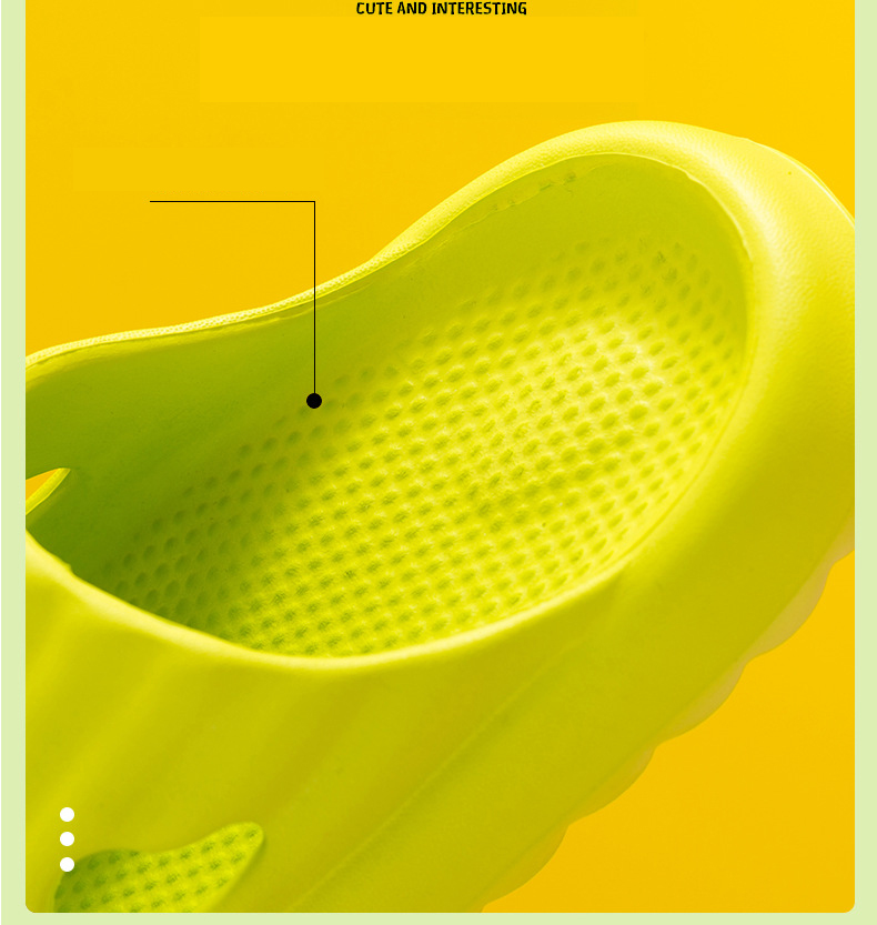 Kids Home Slide Slippers Solid Color Covered Head Thick Sole Non-slip Bathroom Indoor Slippers