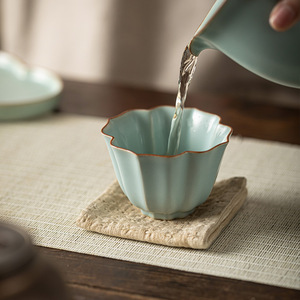 Ru Ware <b>Teacup</b> Single Ceramic Crackle Pattern Kung Fu Tea Bowl Personal Use - Product Image 3