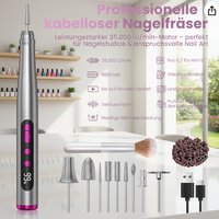 Draadloze nagelknipper & boormachine 35.000 RPM Professionele USB oplaadbare nagelvijl voor gel/acrylnagels Verstelbare snelheid Pen-vorm