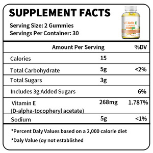 Suplemento sanitario de gomitas de vitamina <span class=keywords><strong>E</strong></span> de etiqueta privada OEM/ODM/OBM para suplemento de piel brillante - Product Image 2