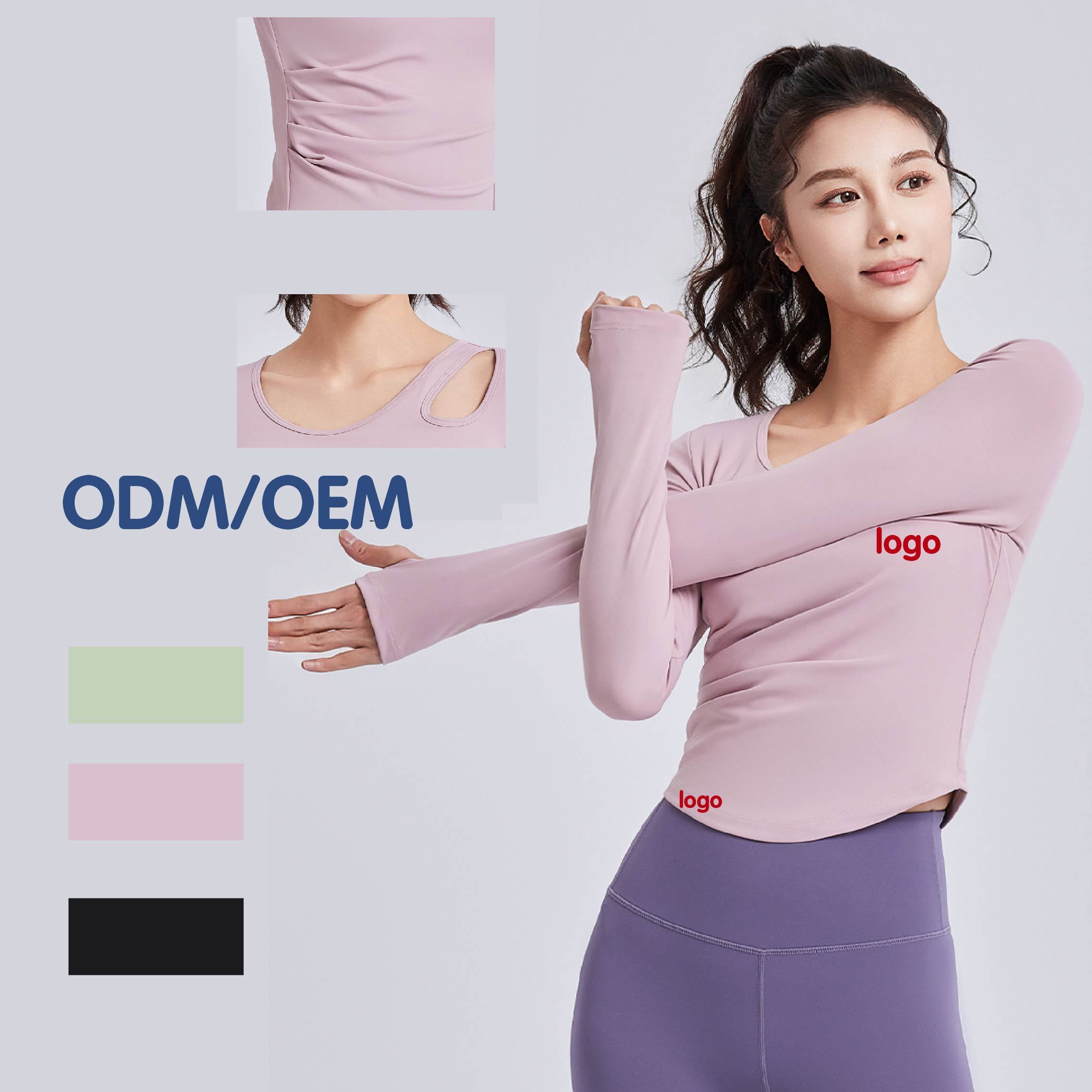 Autumn Winter Yoga Top Women One Shoulder Ruched Slim Fit High Stretch Breathable for Yoga and Fitness Manufacturer