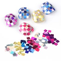 6 Grilles de Paillettes Carrées Iridescentes pour Ongles, Flocons Holographiques à Motif Damier, Décorations Colorées Rectangulaires pour Nail Art