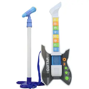 Mainan Gitar Anak Balita, Instrumen Musik Berpura-pura Gitar dan Mikrofon