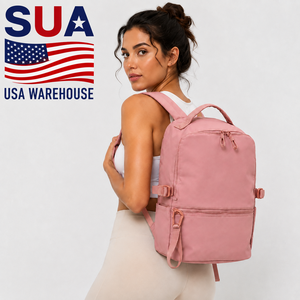 Sac à dos Oxford rose 20-35L résistant à l'eau avec fermeture éclair et sangles réglables pour femme, idéal pour la gym et le quotidien – Expédition depuis l'entrepôt américain - Product Image 1