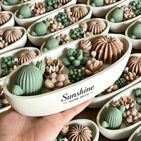 Bougies parfumées originales en forme de bateau ovale avec logo personnalisé, pour plantes succulentes, multicolores, pour la décoration intérieure et les cadeaux