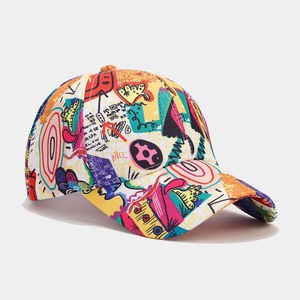 Casquette de baseball sportive à 6 panneaux avec impression <span class=keywords><strong>graffiti</strong></span>, nouvelle conception, imperméable, pare-soleil, visière incurvée, structurée - Product Image 2