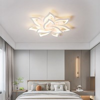 Lampu Cerdas Modern untuk Interior, Lampu Bunga Tempel Plafon, Lampu LED Kipas Plafon untuk Dapur, Kamar Tidur, Ruang Tamu, dengan Remote Control