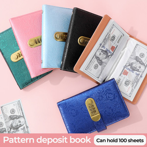 Cuaderno de Ahorros Personalizado de 100 Páginas, Carpeta de Presupuesto con Candado de Combinación, Encuadernación de Hojas Sueltas, Cubierta de PU - Product Image 1