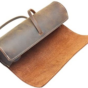 Estuche para bolígrafo de cuero Crazy Horse hecho a mano, funda protectora para bolígrafo de punta redonda - Product Image 3