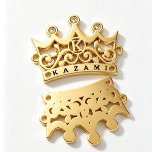 Custom Small Zinc Alloy Metal Logo Label Vintage Bronze Plated Metal <b>Tag</b> for Fashion Apparel Bag Fittings - Product Image 1
