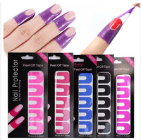 Venta caliente Manicura en forma de U Cubierta de dedo Herramienta de uñas Pegatinas Anti-desbordamiento Esmalte Peel Off Tape Protector de uñas Pegatinas Herramienta