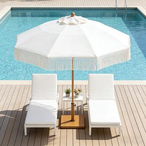Base de parasol de patio robuste pour extérieur, support <span class=keywords><strong>carré</strong></span> en béton, compatible avec les parasols de marché de 6 à 12 pieds, brun teck - Product Image 6