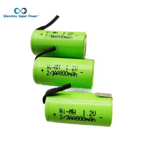 공장 도매 저렴한 가격 2/3 AA 800mAh 니켈 금속 수 소화물 배터리 충전식 NiMH 배터리 팩