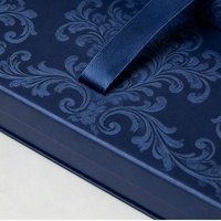 Boîtes cadeaux bleues de luxe personnalisées, emballage pour cartes VIP d'entreprise, boîte porte-cartes
